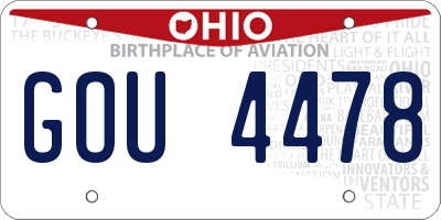 OH license plate GOU4478