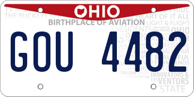 OH license plate GOU4482