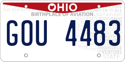 OH license plate GOU4483