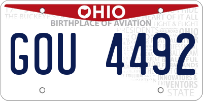 OH license plate GOU4492