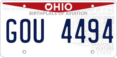 OH license plate GOU4494