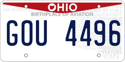 OH license plate GOU4496