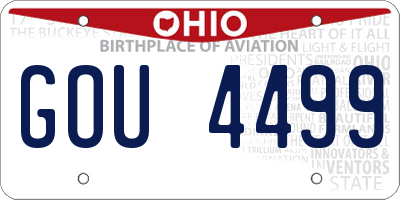 OH license plate GOU4499