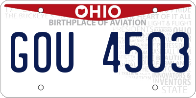 OH license plate GOU4503