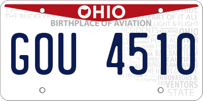 OH license plate GOU4510