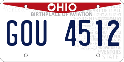 OH license plate GOU4512