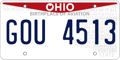 OH license plate GOU4513