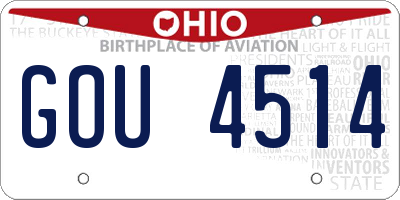 OH license plate GOU4514