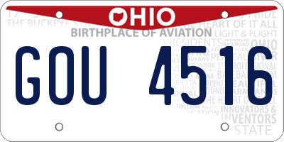 OH license plate GOU4516