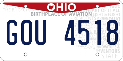 OH license plate GOU4518