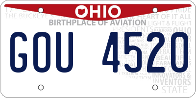OH license plate GOU4520