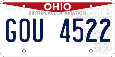 OH license plate GOU4522