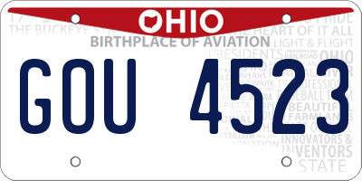 OH license plate GOU4523