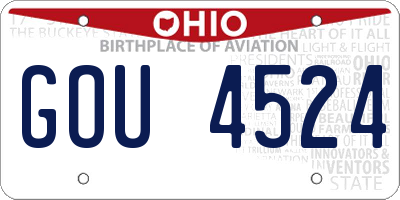 OH license plate GOU4524