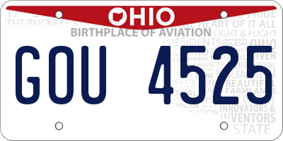 OH license plate GOU4525