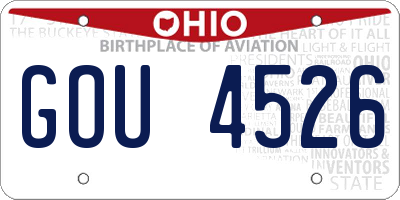 OH license plate GOU4526