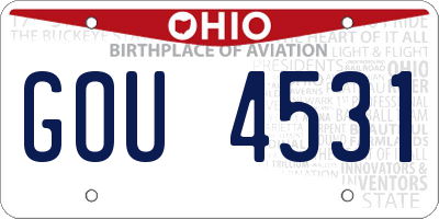 OH license plate GOU4531