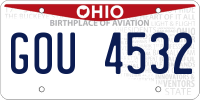 OH license plate GOU4532