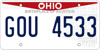 OH license plate GOU4533