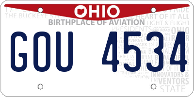 OH license plate GOU4534
