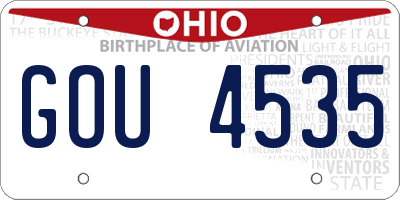 OH license plate GOU4535