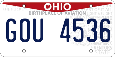 OH license plate GOU4536
