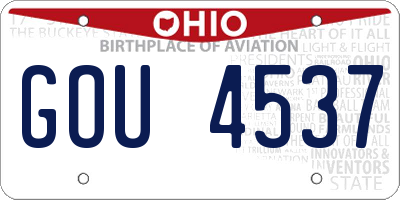 OH license plate GOU4537