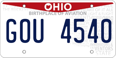 OH license plate GOU4540