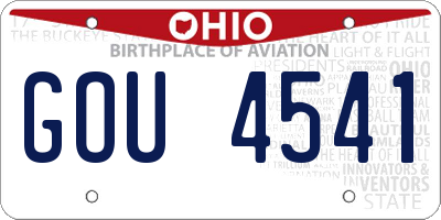 OH license plate GOU4541