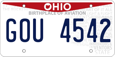OH license plate GOU4542