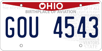 OH license plate GOU4543