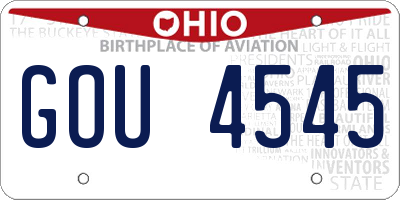 OH license plate GOU4545