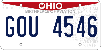OH license plate GOU4546