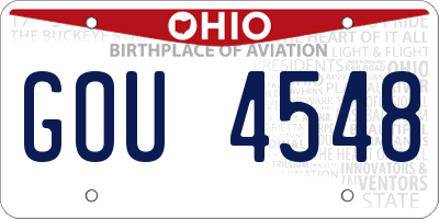 OH license plate GOU4548