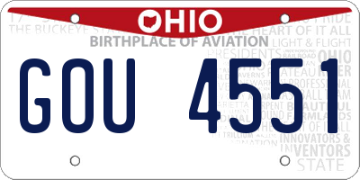 OH license plate GOU4551