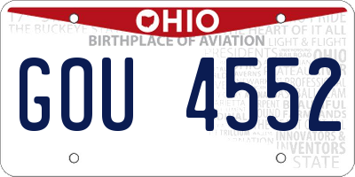 OH license plate GOU4552