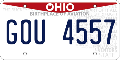 OH license plate GOU4557