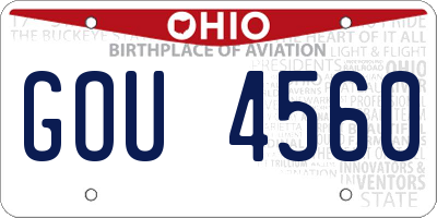 OH license plate GOU4560