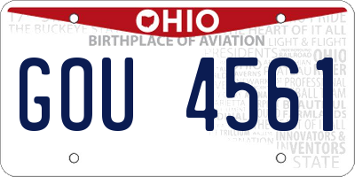 OH license plate GOU4561
