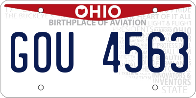 OH license plate GOU4563