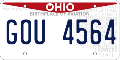 OH license plate GOU4564