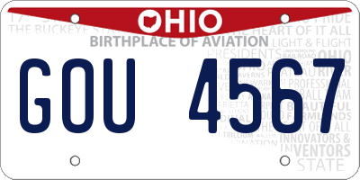OH license plate GOU4567