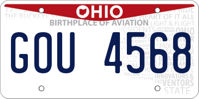 OH license plate GOU4568