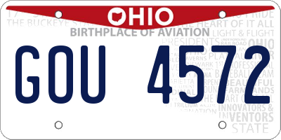 OH license plate GOU4572