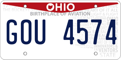 OH license plate GOU4574