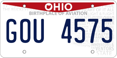 OH license plate GOU4575