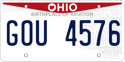 OH license plate GOU4576
