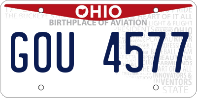 OH license plate GOU4577