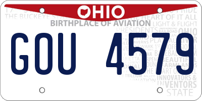 OH license plate GOU4579
