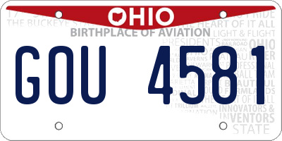 OH license plate GOU4581